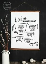 Details About Wood Canvas Wall Print Kitchen Conversions Chart Home Decor Wall Art Hanging