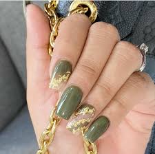Olive Green Nail Designs For Fall