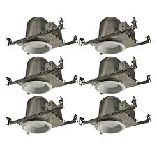 Utilitech 6 Pack Aluminum Standard New Construction Recessed Light Kit Fits Opening 6 In In The Recessed Light Kits Department At Lowes Com