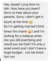 enled bride expects makeup artist to