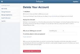 how to delete insram account without