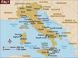 the geography of italy map and