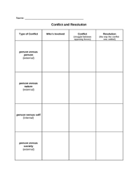 Elements Of Fiction Conflict And Resolution Chart