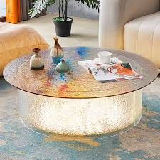 Water Ripple End Table Glass And