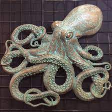 Octopus Wall Decor Patina Bronze Only