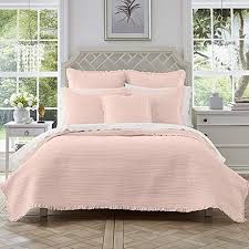 1 piece cottage style blush pink quilt