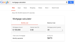 Googles Mortgage Calculator Quick Answer Now Live Search Engine Land