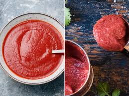 Tomato soup is made with pureed or crushed tomatoes, either canned or fresh depending on the season. Tomato Pur Eacute E Vs Tomato Paste What S The Difference Myrecipes