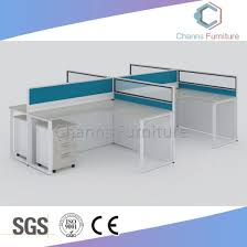 L Shape Computer Desk Glass Workstation