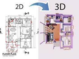 convert 2d floor plan into 3d model by
