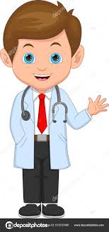 cartoon cute young doctor waving stock