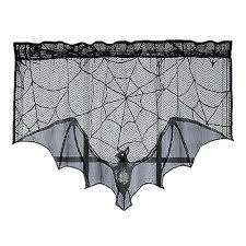 th halloween curtains lace fireplace