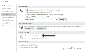 convert emails to plain text in outlook