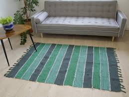 large green rag rug handmade rag rug