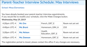 Parent Teacher Interview Schedules Edsby
