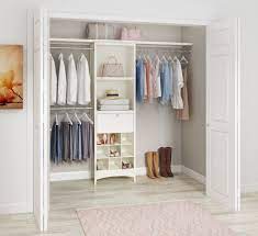 antique white wood closet system