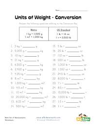 converting units of weight worksheet