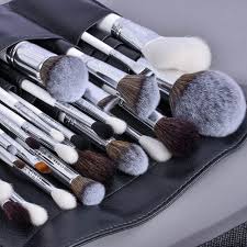 luxury white makeup brush set with belt