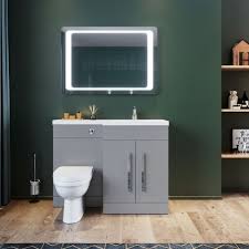 Gloss Grey Vanity Unit Bathroom Furniture