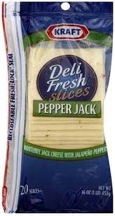 kraft pepper jack slices cheese 20