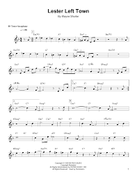 Lester Left Town By Wayne Shorter Tenor Sax Transcription Digital Sheet Music