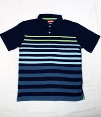 Wrangler Boys Navy Blue Stripe Polo Collar T Shirt