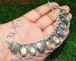 labradorite stone bracelet 925 sterling