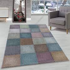 short pile rug modern square pixel