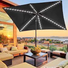 Solar Rectangle Patio Umbrella
