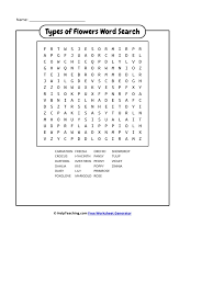 Word search puzzle options puzzles where the words do not share any letters are faster to generate and easier to solve. Types Of Flowers Word Search Name
