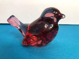 Fenton Cranberry Pink Bird Figure