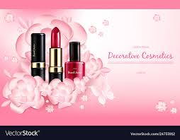 female collection of makeup vector image