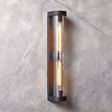 Textured Glass Double Wall Sconce Light