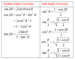 Double Angle Formula And Half Angle