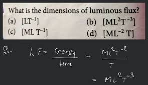 Dimension Of Luminous Flux