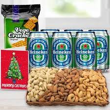 non alcoholic drinks n nut gift basket