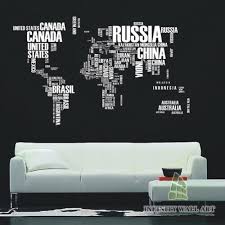 World Map Wall Art Stickers World Map