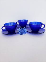 Duralex Rivage Cobalt Blue Tea Cups