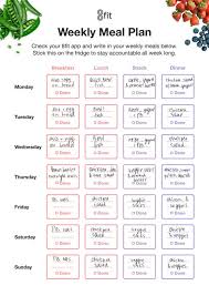 Printable Weekly Meal Planner Template And Grocery List 8fit