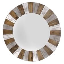Wooden Multicolored Patch Round Wall