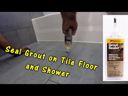 seal grout on tile floor and shower