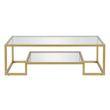 Gold Glass Rectangular Coffee Table