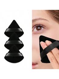 50 black triangular makeup puffs