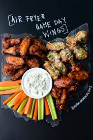 Using a slotted spoon, transfer chicken to a wire rack set in a this recipe had bomb flavor! Air Fryer Game Day Wings Cuts And Crumbles