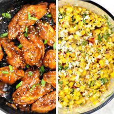 Baked Chicken Wings Dinner Sides gambar png
