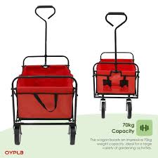 Oypla Folding Garden Trolley Red