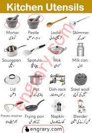 kitchen utensils voary words in