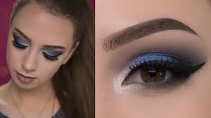 dramatic blue smokey eye makeup tutorial