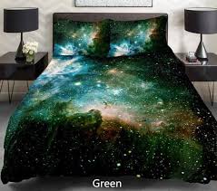 lime green combined galaxy bedding set