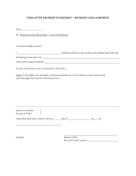 Free Notarized Letter Proof Of Residency Income Templates At